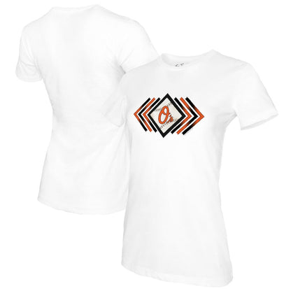 Baltimore Orioles Tiny Turnip Women's Prism Arrows T-Shirt - White