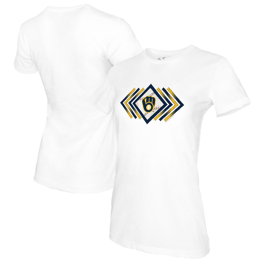 Milwaukee Brewers Tiny Turnip Women's Prism Arrows T-Shirt - White