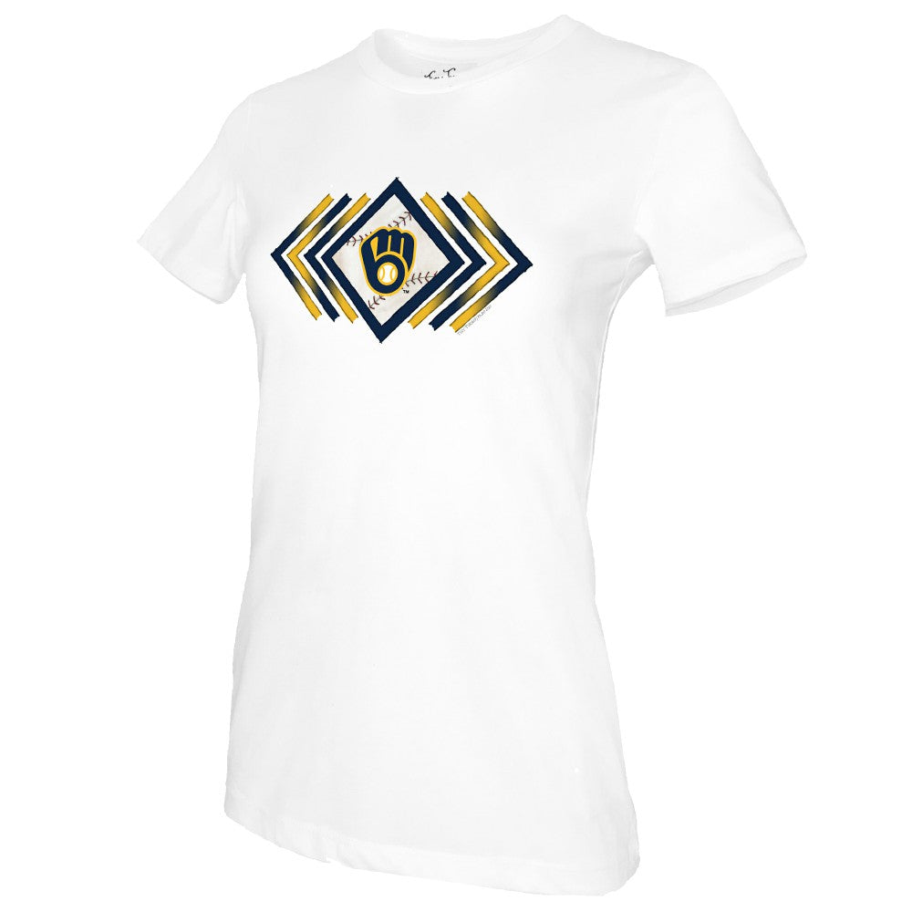 Milwaukee Brewers Tiny Turnip Women's Prism Arrows T-Shirt - White