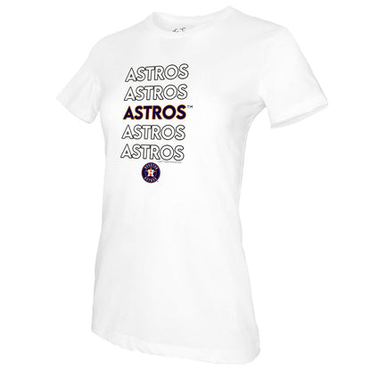 Houston Astros Tiny Turnip Women's Stacked T-Shirt - White