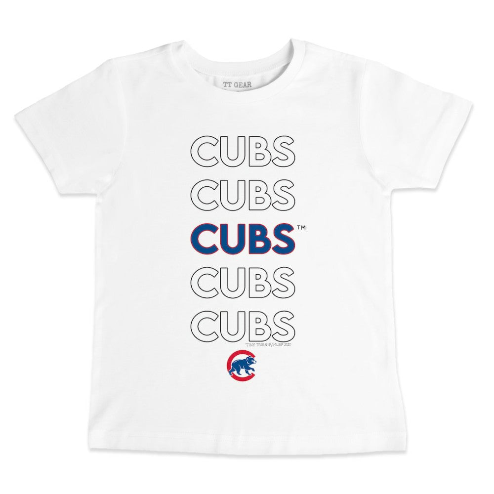 Chicago Cubs Tiny Turnip Youth Stacked T-Shirt - White