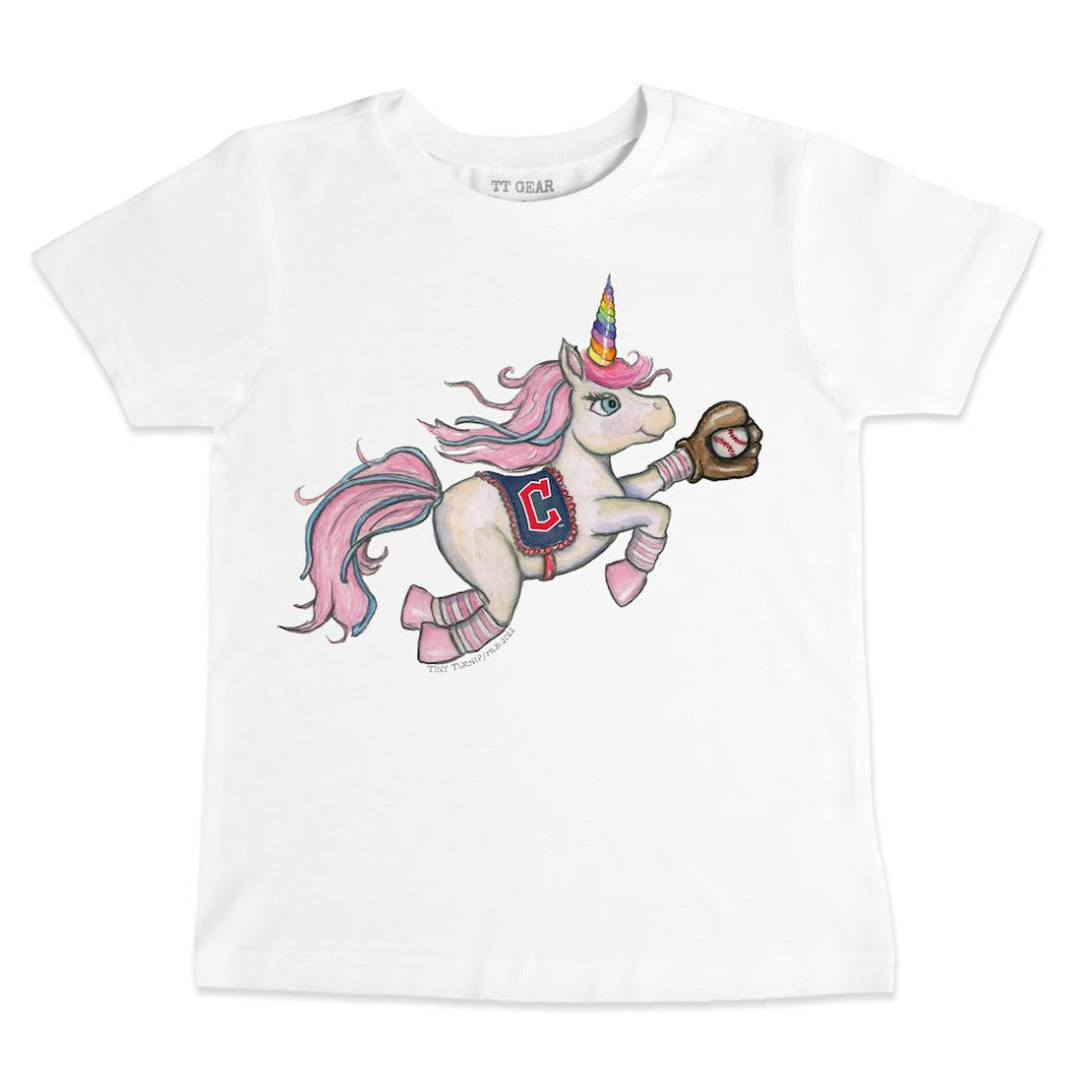 Cleveland Guardians Tiny Turnip Youth Unicorn T-Shirt - White