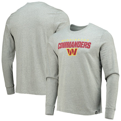 Washington Commanders '47 Traction Super Rival Long Sleeve T-Shirt - Heathered Gray cheap