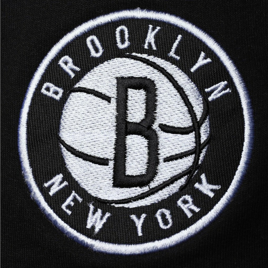 Brooklyn Nets Big & Tall Contrast Stitch Knit Shorts - Black/White on sale