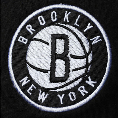 Brooklyn Nets Big & Tall Contrast Stitch Knit Shorts - Black/White on sale