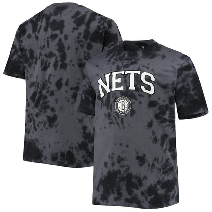 Brooklyn Nets Big & Tall Marble Dye Tonal Performance T-Shirt - Black outlet
