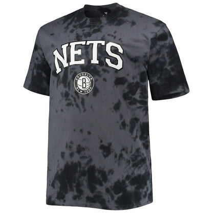 Brooklyn Nets Big & Tall Marble Dye Tonal Performance T-Shirt - Black outlet
