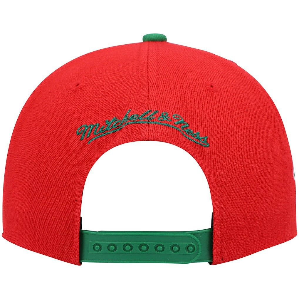 Milwaukee Bucks Hardwood Classics Snapback Hat - Red/Green | Mitchell & Ness outlet