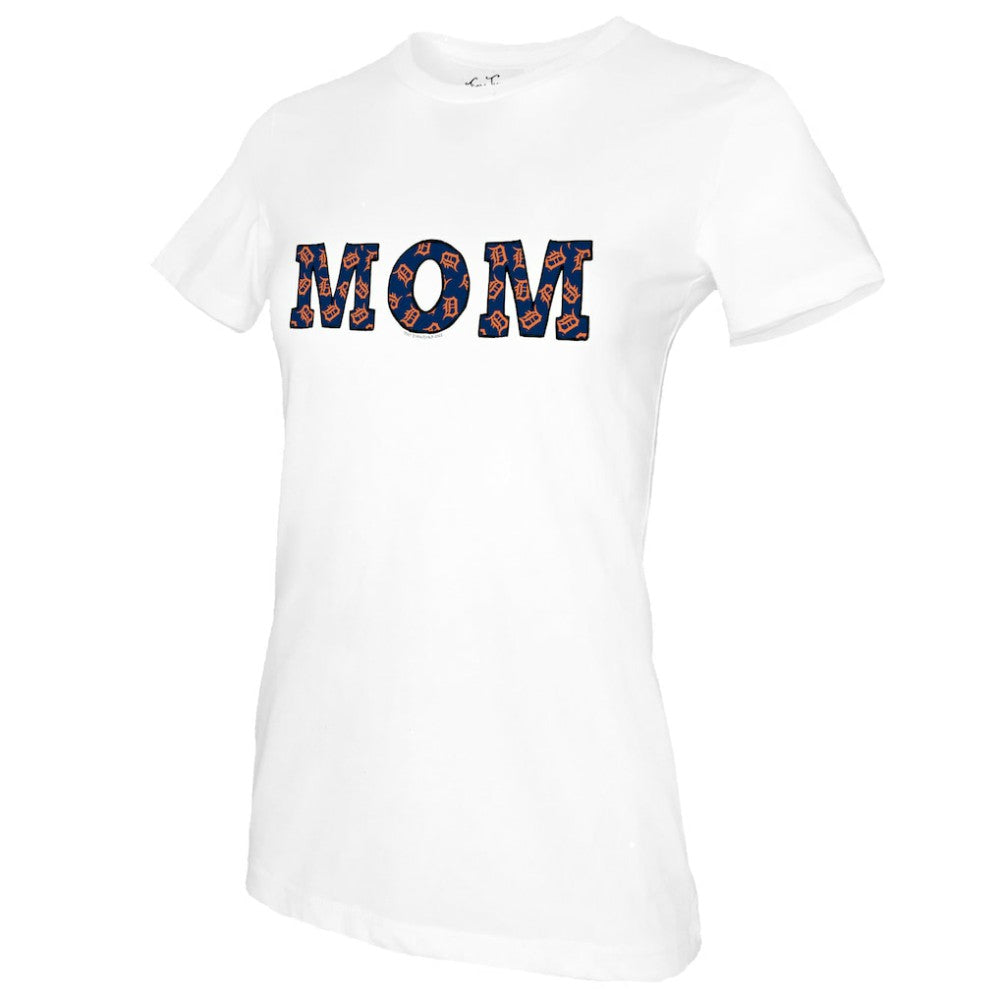 Detroit Tigers Tiny Turnip Women's Mom T-Shirt - White