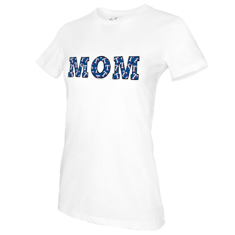 Texas Rangers Tiny Turnip Women's Mom T-Shirt - White