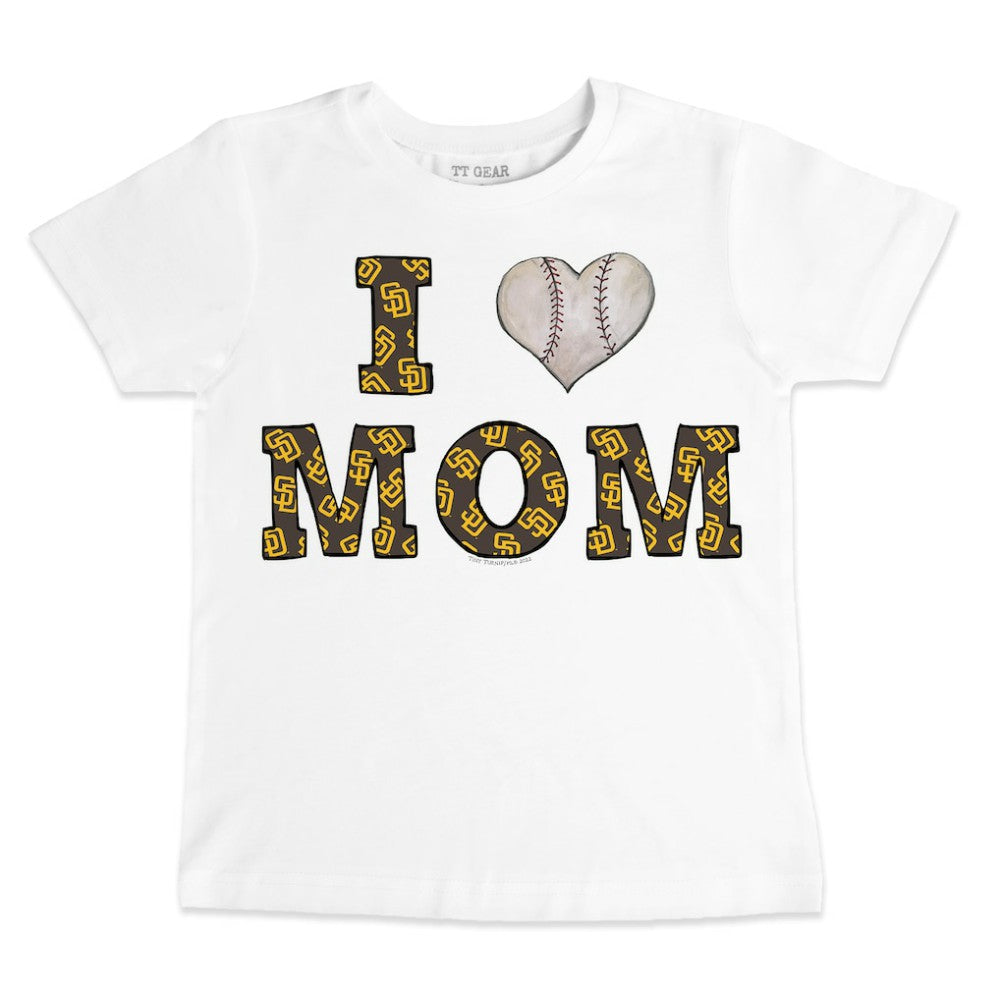 San Diego Padres Tiny Turnip Youth Heart Mom T-Shirt - White