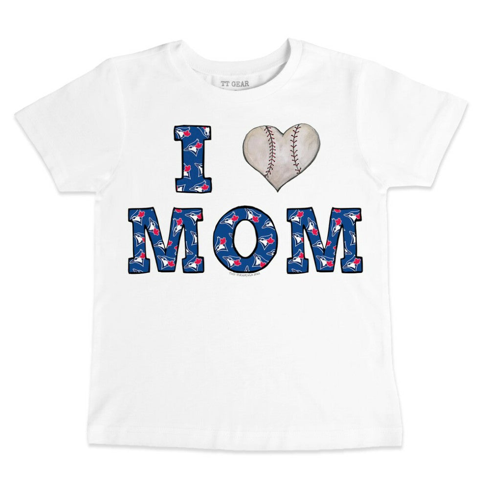 Toronto Blue Jays Tiny Turnip Youth Heart Mom T-Shirt - White