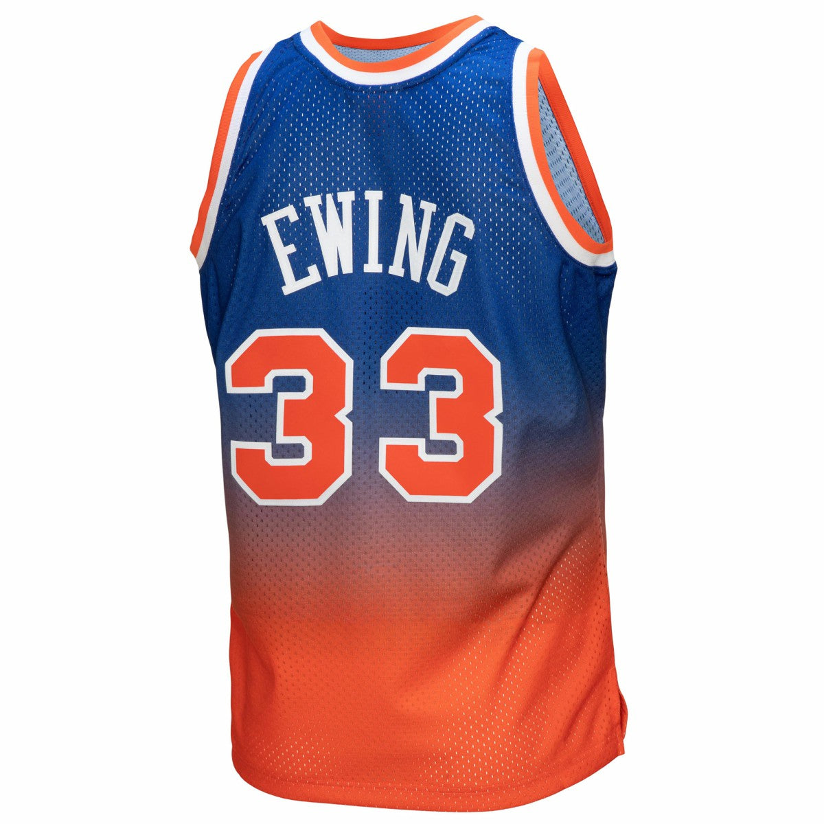 Patrick Ewing New York Knicks 1991/92 Hardwood Classics Fadeaway Swingman Player Jersey - Orange/Royal | Mitchell & Ness shop