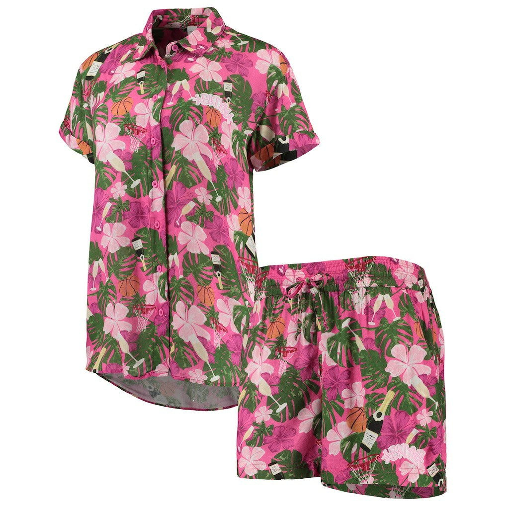 Brooklyn Nets Lusso Women's Finley-Frankie Party Top & Shorts Set - Pink for sale