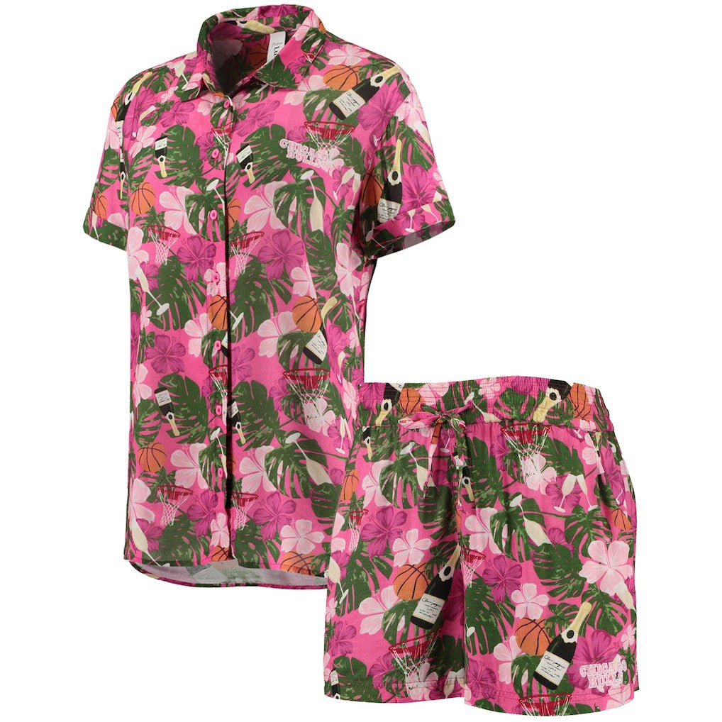 Chicago Bulls Lusso Women's Finley-Frankie Party Top & Shorts Set - Pink shop
