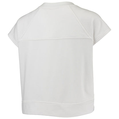 Brooklyn Nets Lusso Women's Margot Cropped Tri-Blend Cap Sleeve Sweatshirt - White for sale