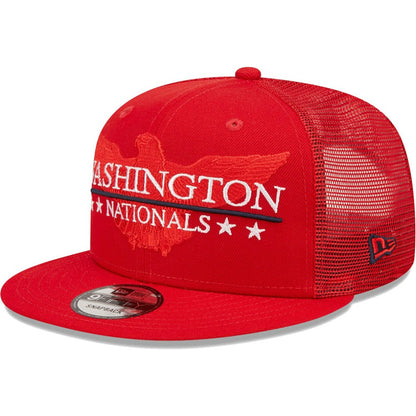 Washington Nationals Patriot Trucker 9FIFTY Snapback Hat - Red | New Era