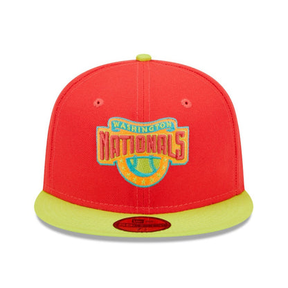Washington Nationals 2008 Inaugural Season  Lava Highlighter Combo 59FIFTY Fitted Hat - Red/Neon Green | New Era