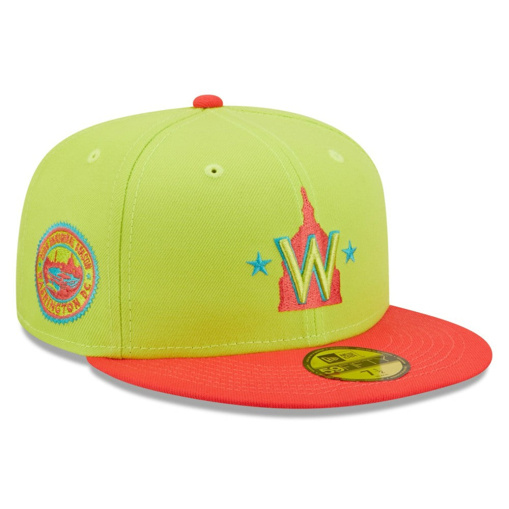 Washington Nationals 2008 Inaugural Season Cyber Highlighter 59FIFTY Fitted Hat - Green/Red | New Era
