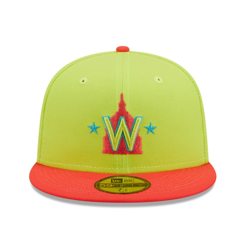 Washington Nationals 2008 Inaugural Season Cyber Highlighter 59FIFTY Fitted Hat - Green/Red | New Era
