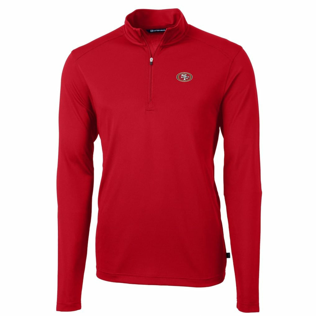 San Francisco 49ers Cutter & Buck Big & Tall Virtue Eco Pique Quarter-Zip Pullover Jacket - Scarlet outlet