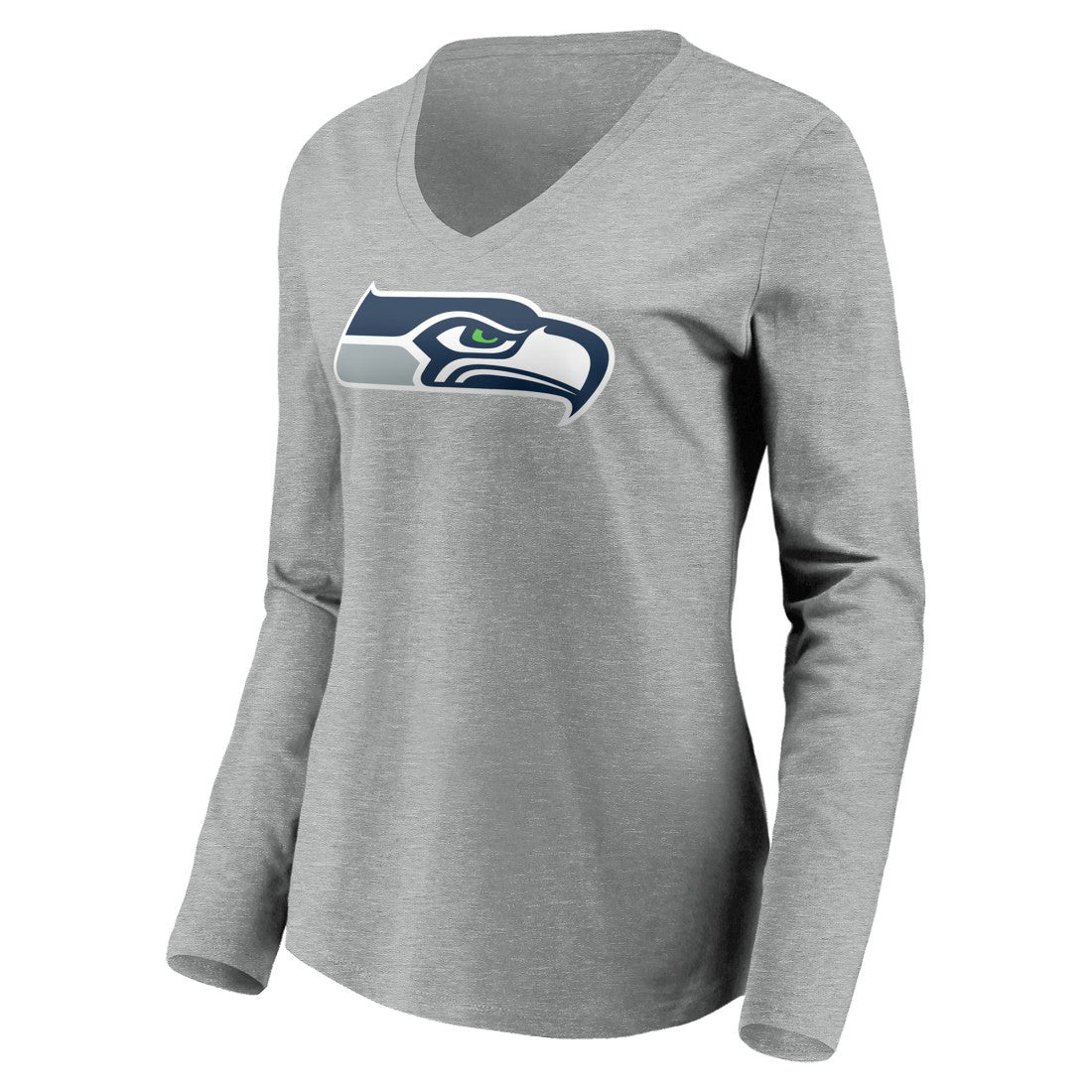 Seattle Seahawks Women's Team Authentic Custom Long Sleeve V-Neck T-Shirt - Gray outlet