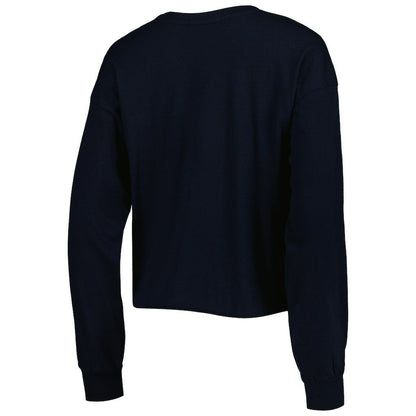 New Orleans Saints '47 Women's Skyler Parkway Cropped Long Sleeve T-Shirt - Black online