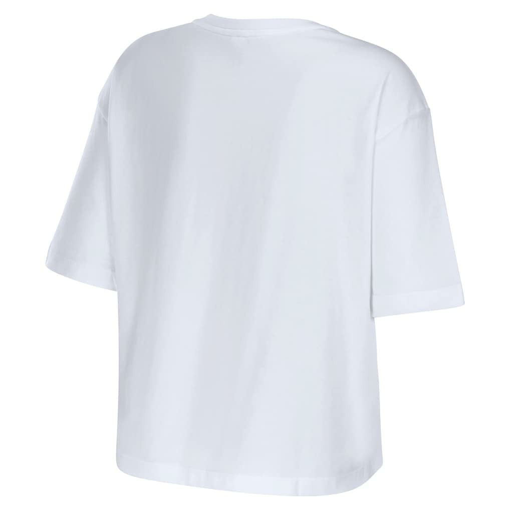 Cleveland Browns WEAR by Erin Andrews Women's Boxy Floral Cropped T-Shirt - White for sale