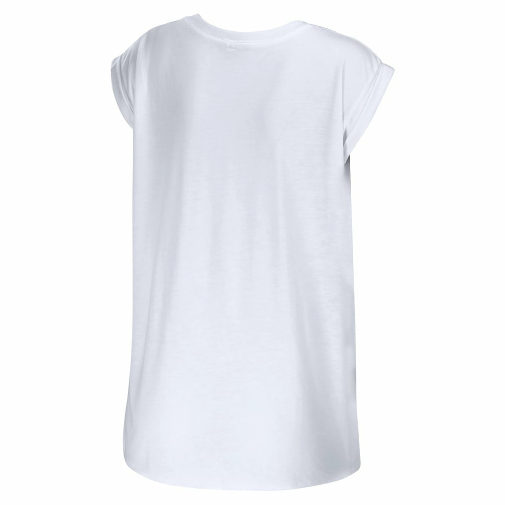 Las Vegas Raiders WEAR by Erin Andrews Women's Greetings From Muscle T-Shirt - White outlet