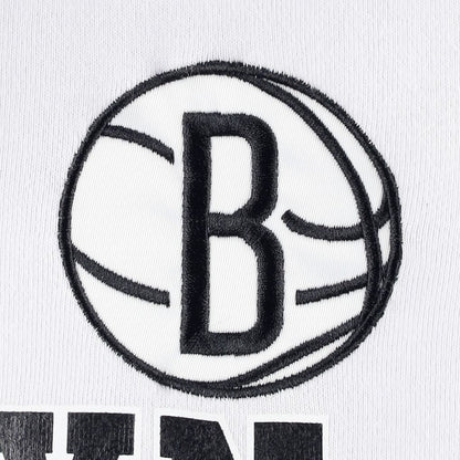 Brooklyn Nets Tommy Jeans Andrew Split Pullover Hoodie - White/Black on sale