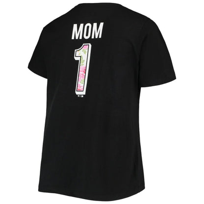 San Francisco Giants Women's Plus Size #1 Mom 2-Hit V-Neck T-Shirt - Black