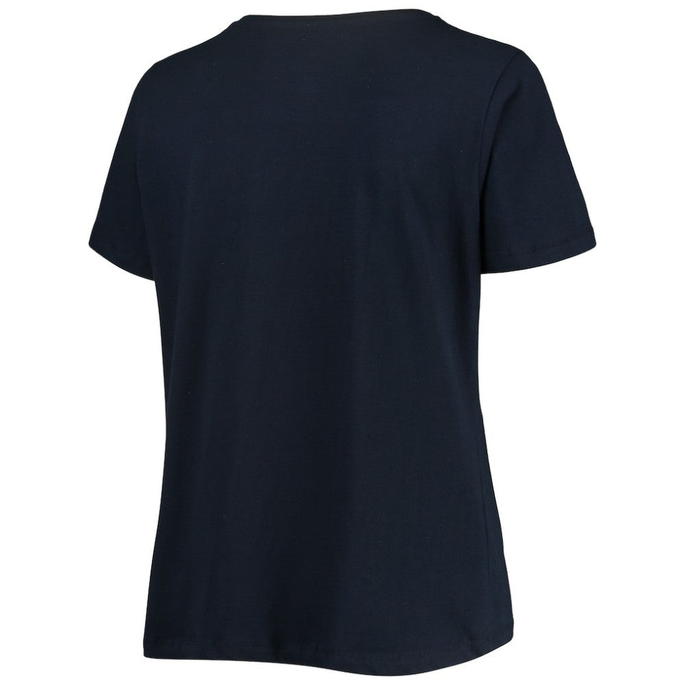 Washington Nationals Women's Plus Size Banner V-Neck T-Shirt - Navy