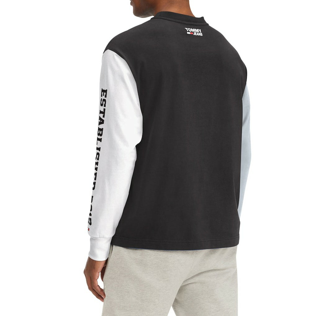 Brooklyn Nets Tommy Jeans Richie Color Block Long Sleeve T-Shirt - Black shop