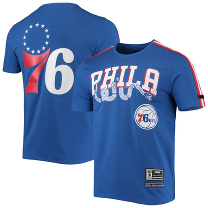 Philadelphia 76ers Pro Standard Men's Mesh Capsule Taping T-Shirt - Royal/Red shop