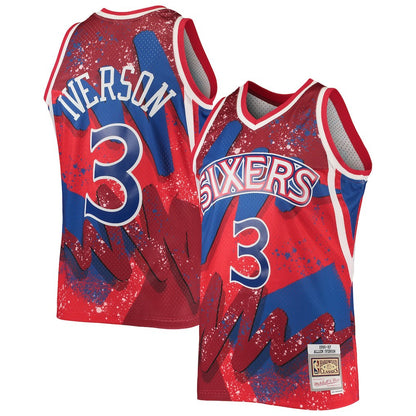 Allen Iverson Philadelphia 76ers Hardwood Classics 1996/97 Hyper Hoops Swingman Jersey - Red | Mitchell & Ness on sale