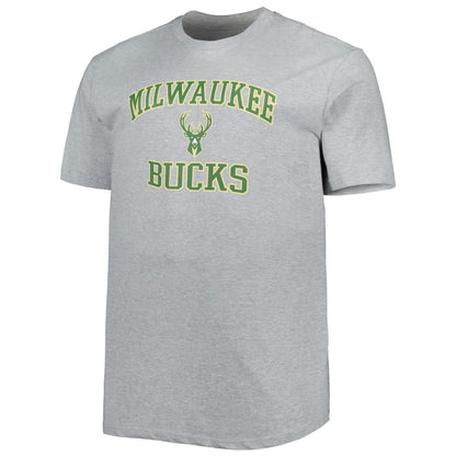 Milwaukee Bucks Big & Tall Heart & Soul T-Shirt - Heathered Gray for sale