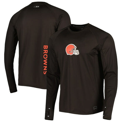 Cleveland Browns MSX by Michael Strahan Interval Long Sleeve Raglan T-Shirt - Brown cheap