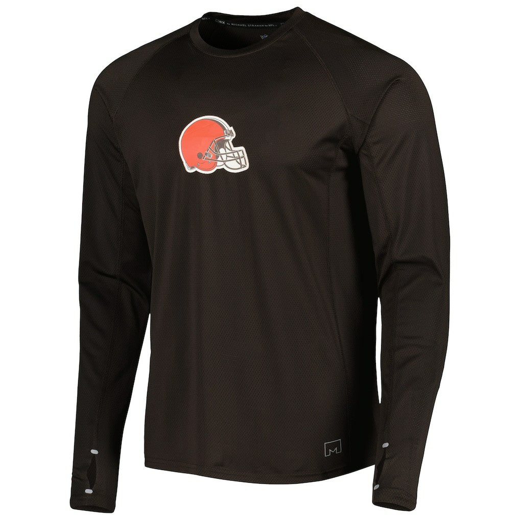 Cleveland Browns MSX by Michael Strahan Interval Long Sleeve Raglan T-Shirt - Brown cheap