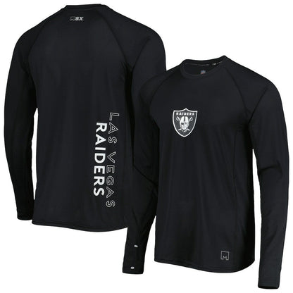 Las Vegas Raiders MSX by Michael Strahan Interval Long Sleeve Raglan T-Shirt - Black cheap
