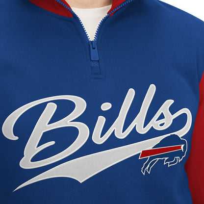 Buffalo Bills Tommy Hilfiger Aiden Quarter-Zip Sweatshirt - Royal/Red for sale