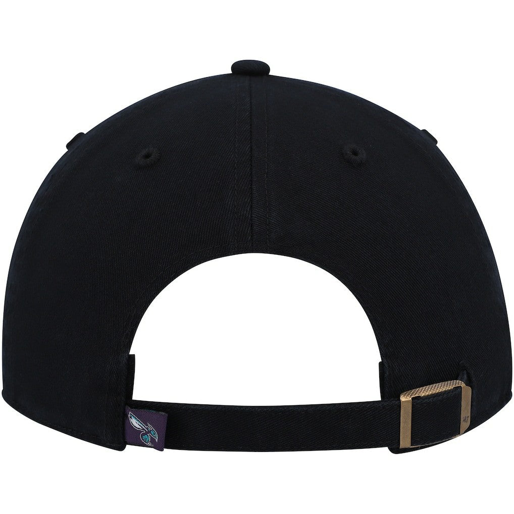 Charlotte Hornets '47 Core Logo Clean Up Adjustable Hat - Black | 47 brand outlet