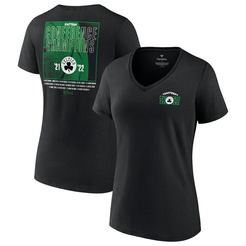 Boston Celtics Women's 2022 Eastern Conference Champions Balanced Attack Roster V-Neck T-Shirt - Black | Fanatics sale
