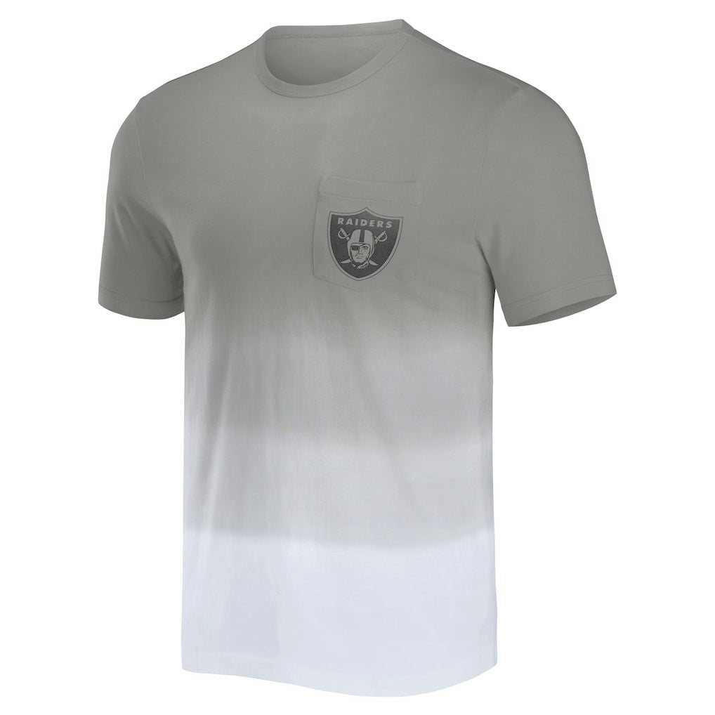 Las Vegas Raiders NFL x Darius Rucker Collection Dip Dye Pocket T-Shirt - Silver/White online