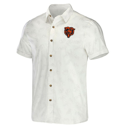 Chicago Bears NFL x Darius Rucker Collection Woven Button-Up T-Shirt - White on sale