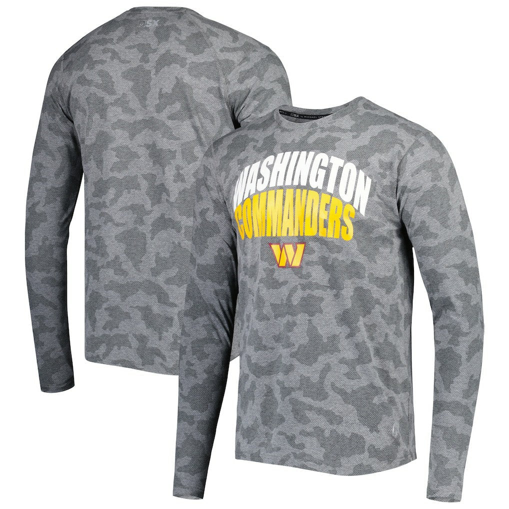 Washington Commanders MSX by Michael Strahan Performance Camo Long Sleeve T-Shirt - Black discount