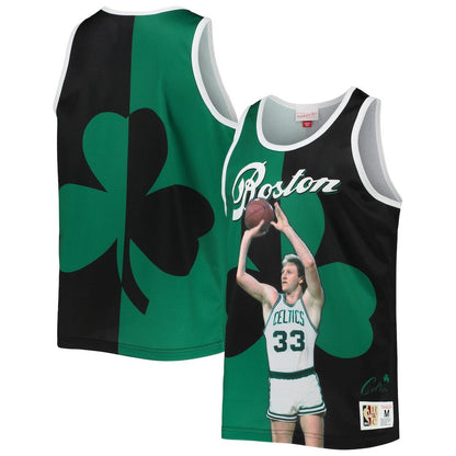 Larry Bird Boston Celtics Sublimated Player Tank Top - Kelly Green/Black | Mitchell & Ness on sale