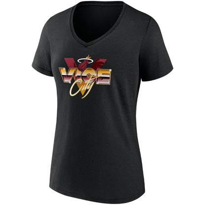 Miami Heat Women's Hometown Collection Vice City V-Neck T-Shirt - Black | Fanatics sale
