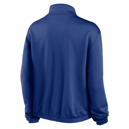 St. Louis Cardinals Women's Rewind Splice Half-Zip Semi-Cropped Bubble Hem Sweatshirt - Royal | Nike