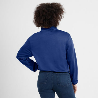 St. Louis Cardinals Women's Rewind Splice Half-Zip Semi-Cropped Bubble Hem Sweatshirt - Royal | Nike