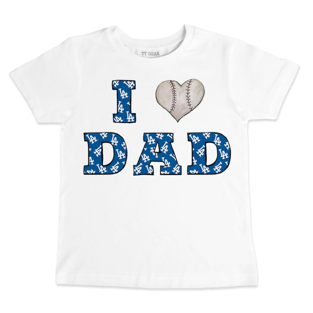 Los Angeles Dodgers Tiny Turnip Youth I Love Dad T-Shirt - White